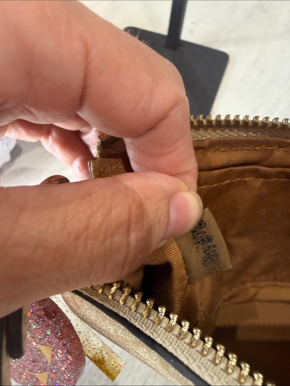 Coach Beige Signature Mini Shoulder Bag with Gold Hardware - Picture 10 of 13